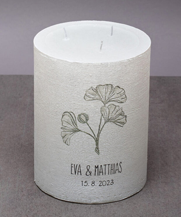 Hochzeitskerze handbemalte Kerze Hochzeit Monika Peuerbach
