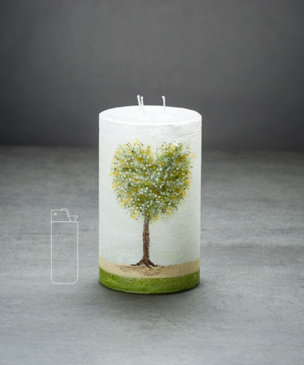 Hochzeitskerze Baumkerze handbemalte Kerzen Monika Peuerbach