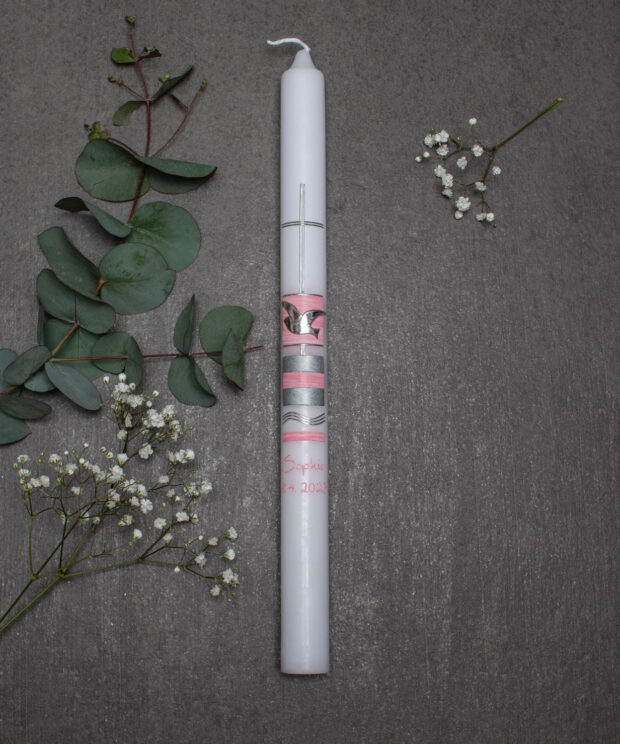 Taufkerze für Mädchen Monika Kaltseis Peuerbach