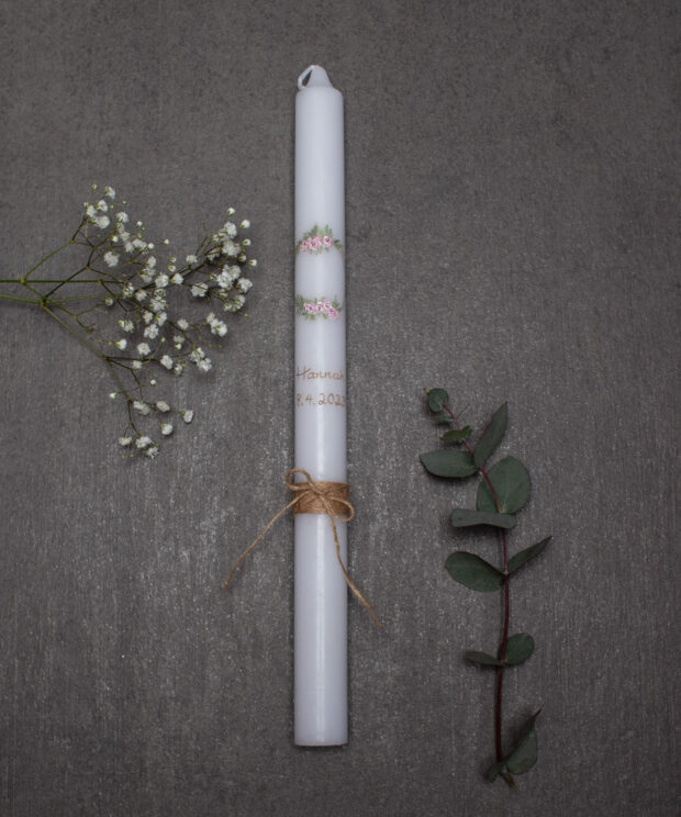 handbemalte Taufkerze Monika Kaltseis Peuerbach