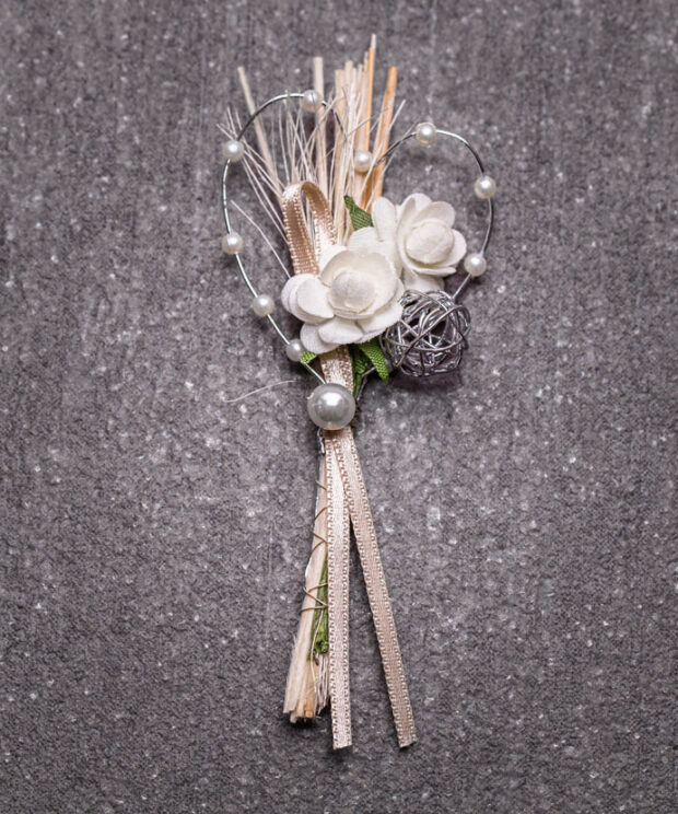 Drahtherzen Metallherz Rosen Hochzeit Büscherl Anstecker